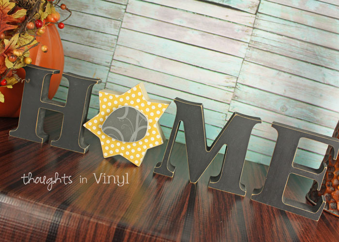 interchangeable Home wooden letters / sunflower