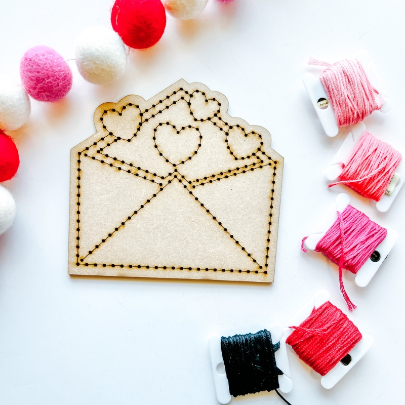 Wood Embroidery Love Letter