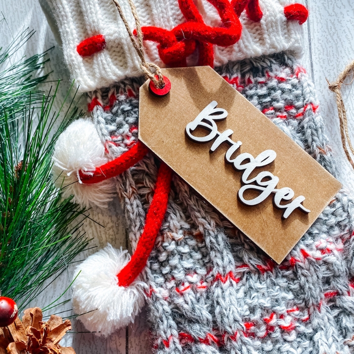 Personalized Christmas Stocking Name Tag