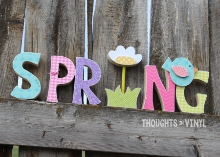 wooden spring letters 