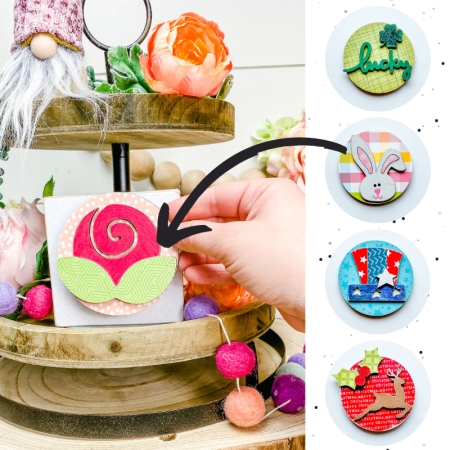 interchangeable wood block perfect for tiered trays