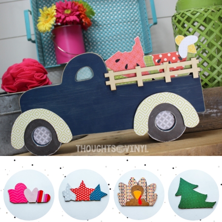 interchangeable farm truck with magnetic inserts for each month