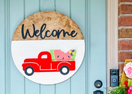 interchangeable farmhouse truck door sign