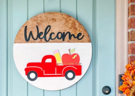 interchangeable farmhouse truck door sign