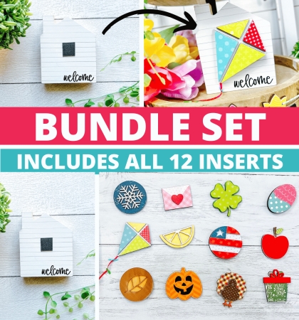 welcome home block interchangeable tiered tray wood craft