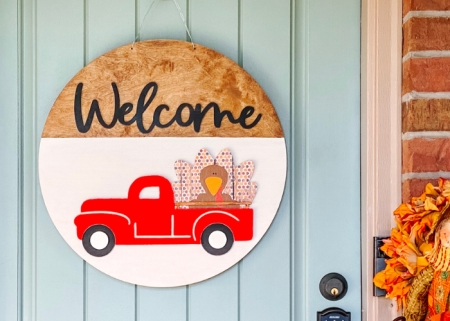 interchangeable farmhouse truck door sign