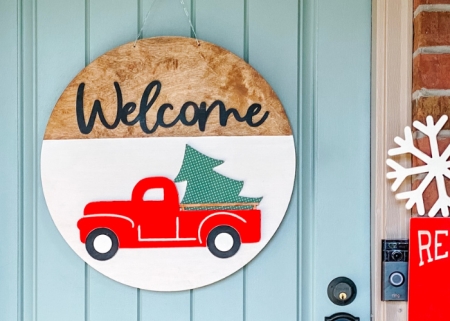 interchangeable farmhouse truck door sign
