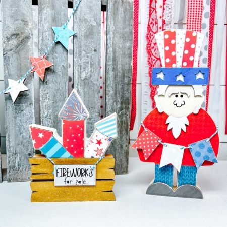 DIY 4th of july uncle sam firecrackers wood craft kit