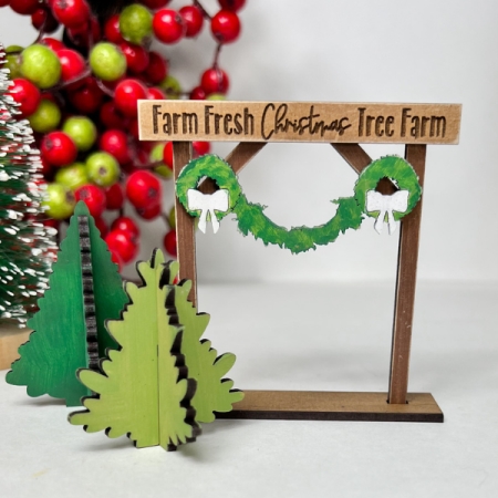 CK1253 wooden Christmas tree farm stand craft kit