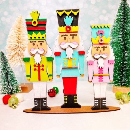 Wooden Nutcracker Trio Christmas DIY craft kit