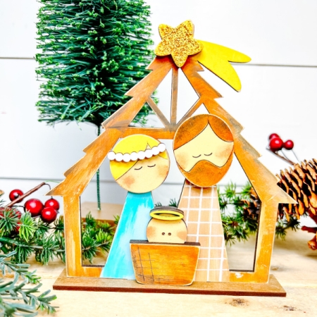  wooden simple nativity Christmas craft