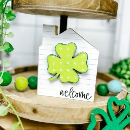 welcome home block interchangeable tiered tray wood craft 