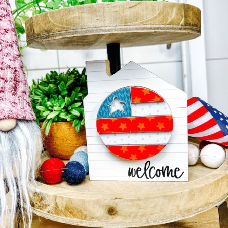  welcome home block interchangeable tiered tray wood craft