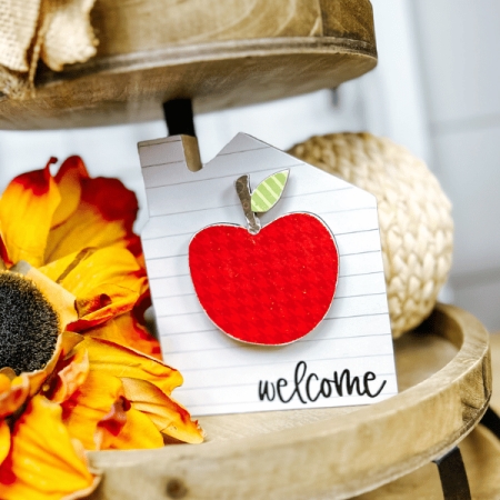 welcome home block interchangeable tiered tray wood craft