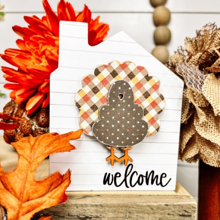 welcome home block interchangeable tiered tray wood craft