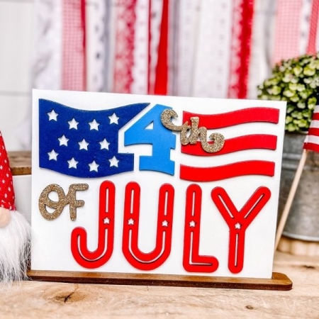 4th of July flag wood craft 