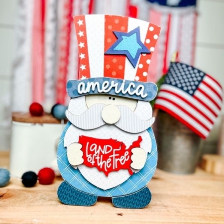Land of the Free Uncle Sam 4th of July wood craft