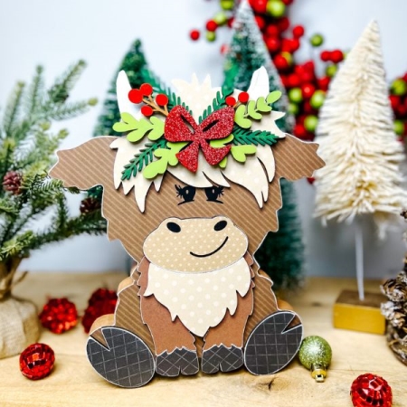 Christmas highlander cow wood craft kit 