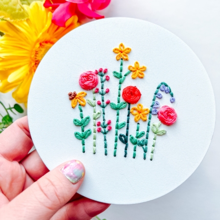 flower stems wood embroidery shape summer floral diy embroidery crafts 