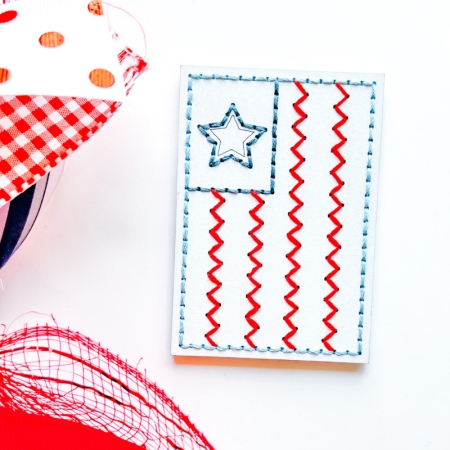 embroidery flag 4th of july wood DIY embroidery crafts shapes