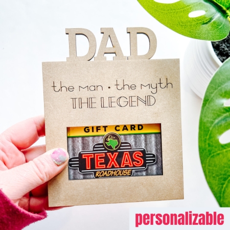 The Man The Myth The Legend Father's Day gift card box frame wood