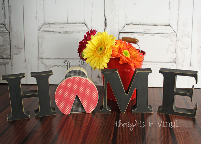 wooden home letters - ladybug